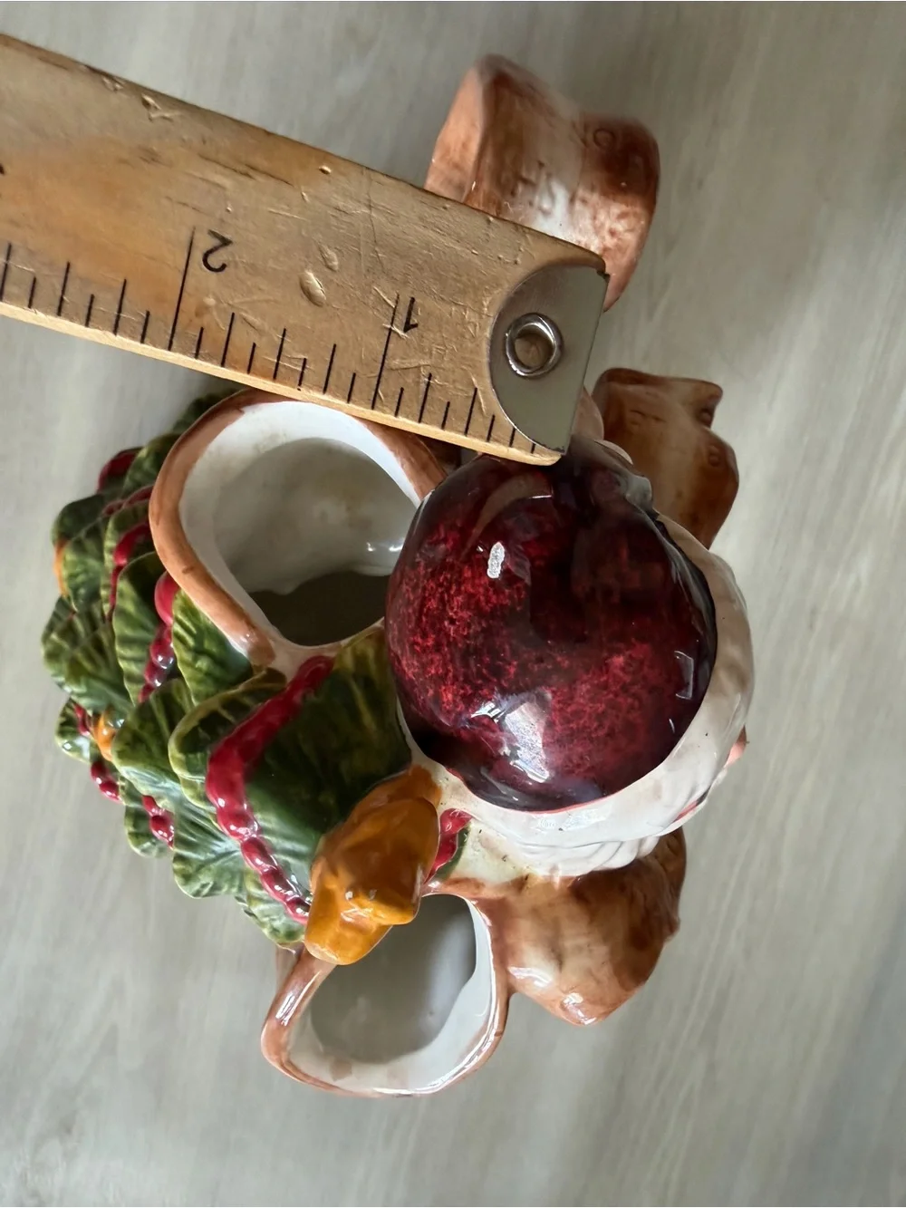 Vintage Santa Claus Pitcher Christmas Tree Handpainted Holiday Decor *See Pics